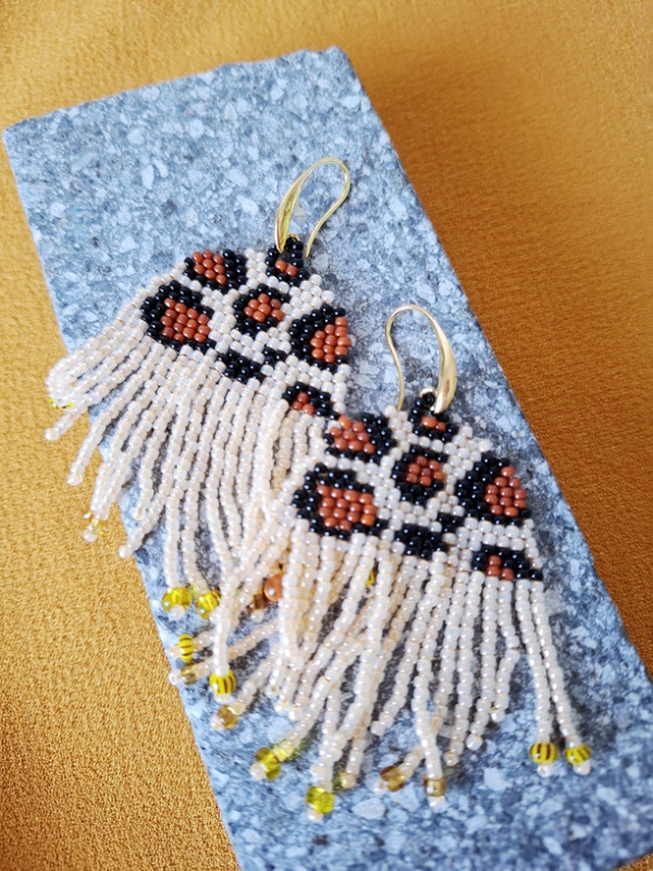 Náušnice s leopardím vzorom (s oblúkom) 2