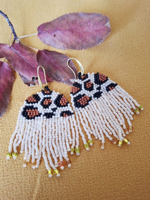 Náušnice s leopardím vzorom (s oblúkom) 1