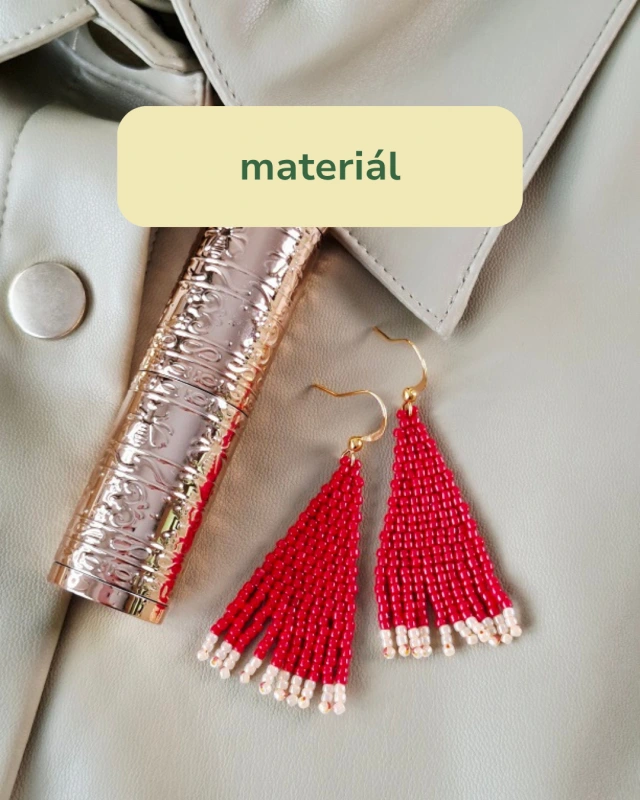 01 - Indiánske korálkové náušnice (krátke) - materiál
