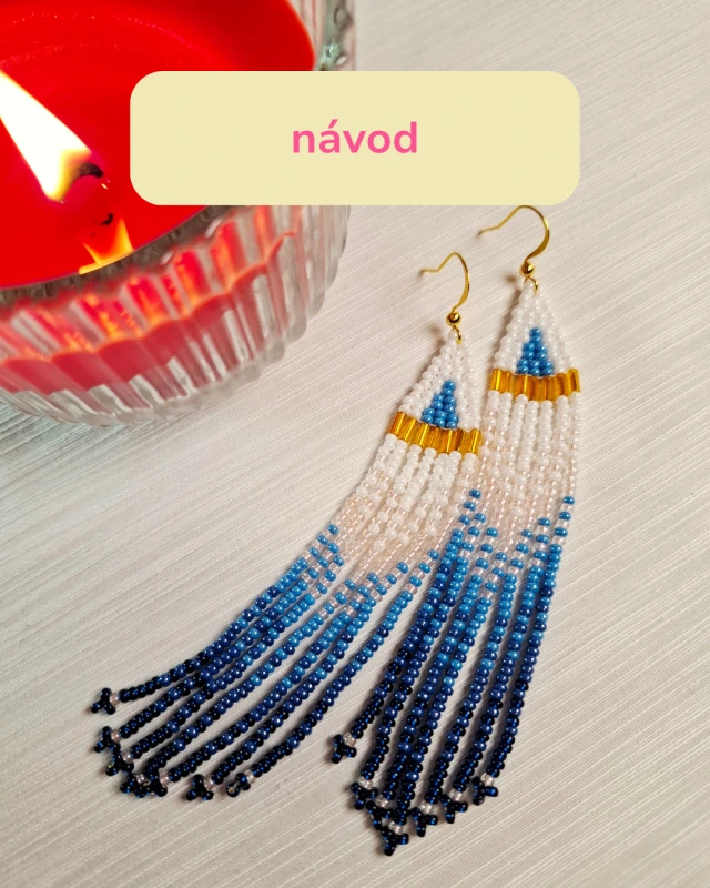 02 - Indiánske korálkové náušnice (dlhé) - návod